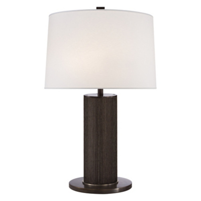 Beckford Table Lamp in Bronze Grasscloth with Linen Shade